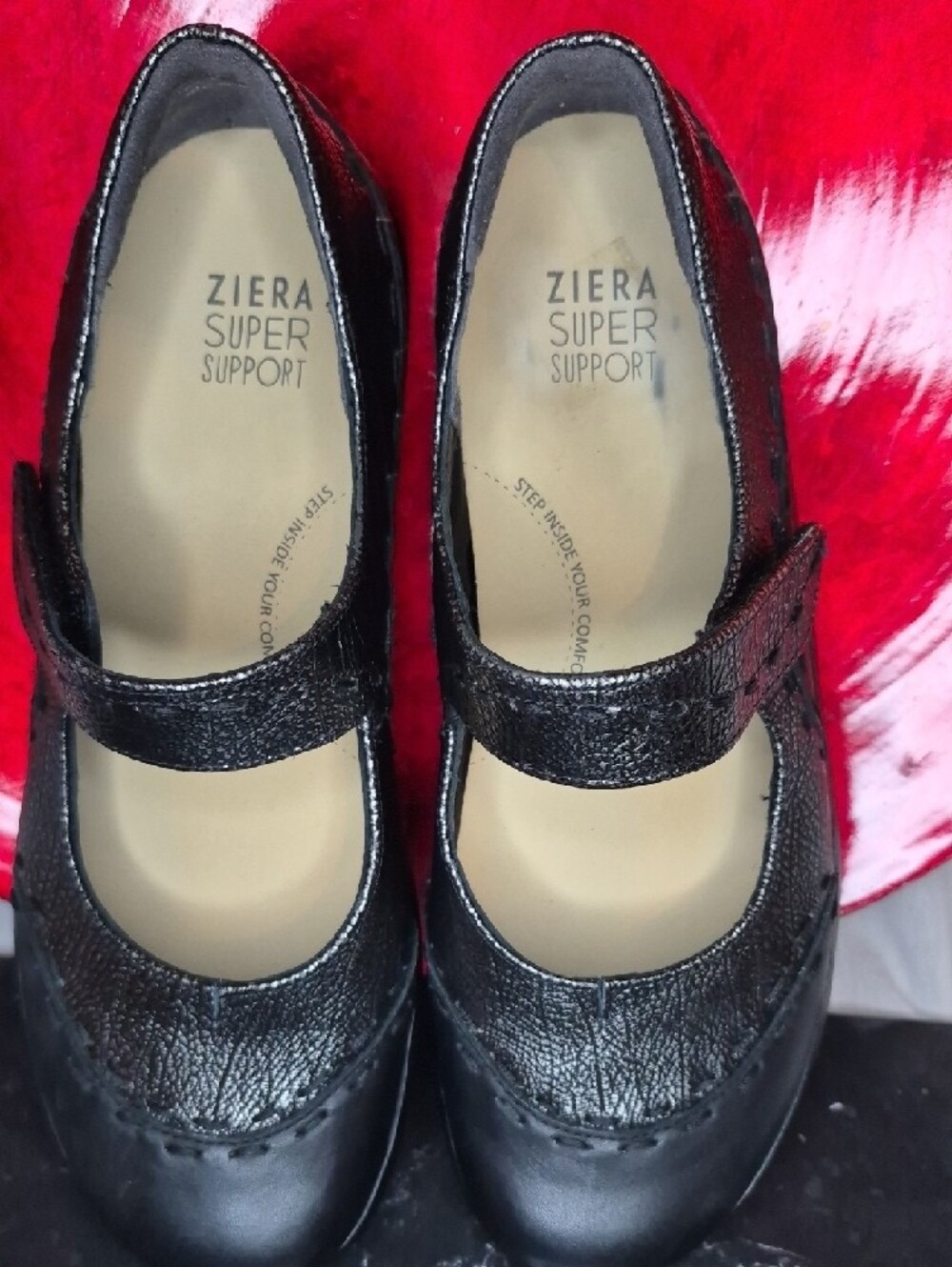 WS38- Women's Metallic Black Mary Jane Shoes - sz 9.5 (40) - Picture 13 of 15
